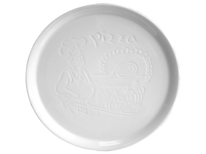 Assiette Pizza Edelweiss + relief - blanc - 30 cm